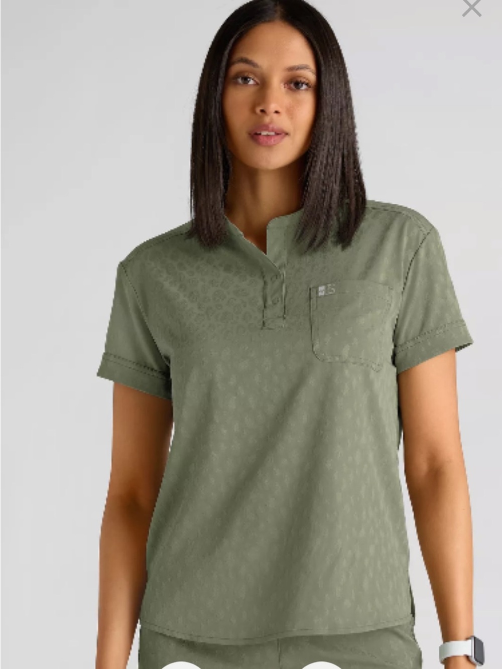 Easy Spirit Women’s Olive Green Scrub Top and Bottom